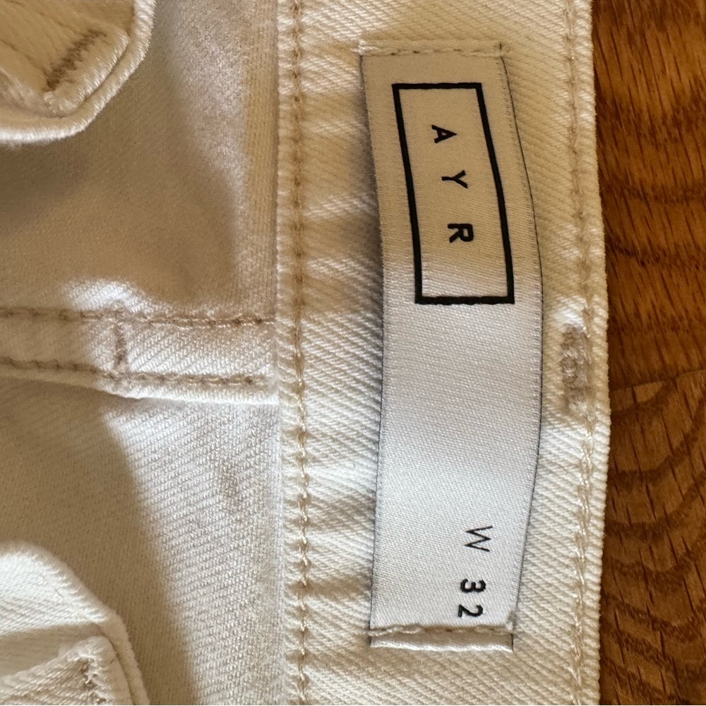 AYR Gorgeous Off-White Denim cropped fringe Pants